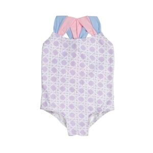 The Beaufort Bonnet Company 4T Seabrook Club Cane Purple One Piece Swimsuit